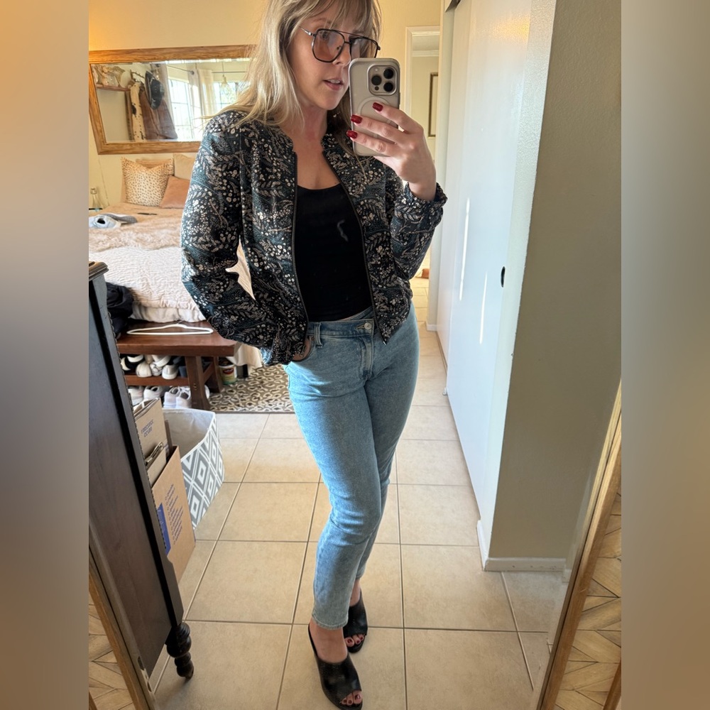 LOFT Lightweight Floral Bomber Jacket - Picture 7 of 13